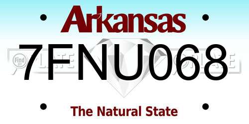 7FNU068 Arkansas License Plate