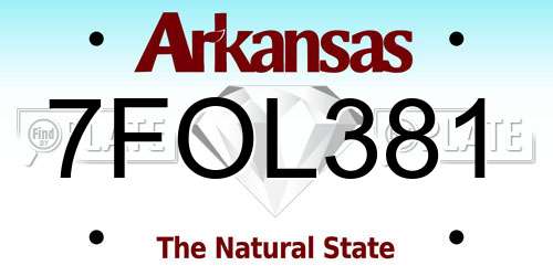 7FOL381 Arkansas License Plate