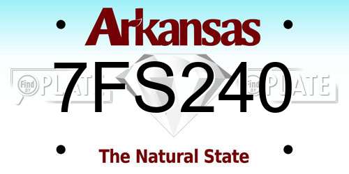 7FS240 Arkansas License Plate