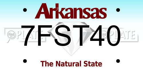 7FST40 Arkansas License Plate