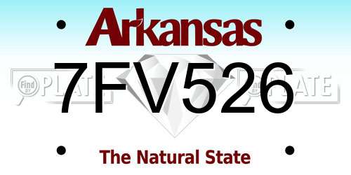 7FV526 Arkansas License Plate