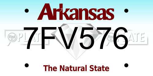 7FV576 Arkansas License Plate