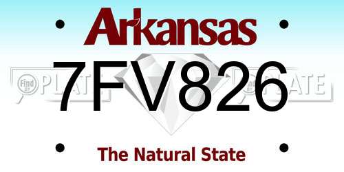 7FV826 Arkansas License Plate