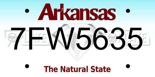 7FW5635 Arkansas License Plate