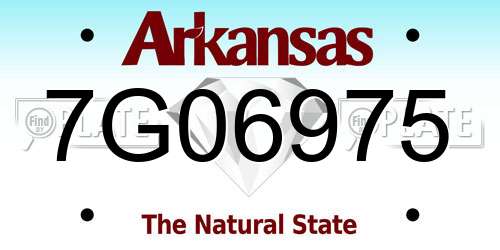 7G06975 Arkansas License Plate