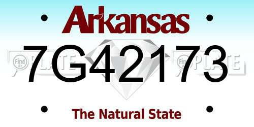 7G42173 Arkansas License Plate