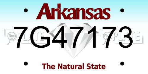 7G47173 Arkansas License Plate
