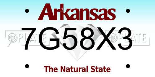 7G58X3 Arkansas License Plate