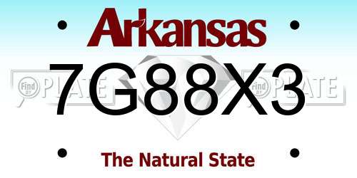 7G88X3 Arkansas License Plate