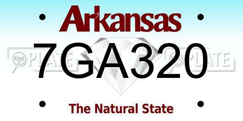 7GA320 Arkansas License Plate