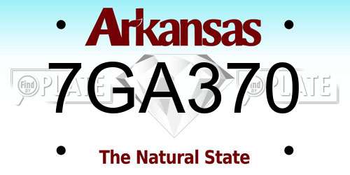 7GA370 Arkansas License Plate