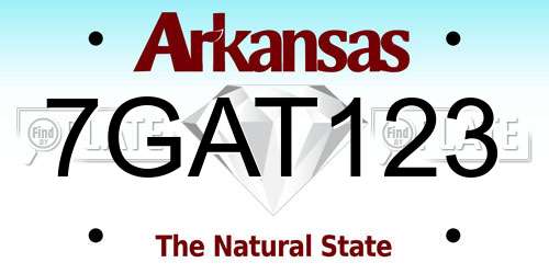 7GAT123 Arkansas License Plate