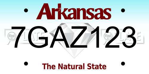 7GAZ123 Arkansas License Plate