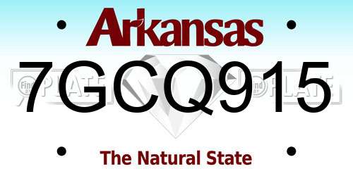 7GCQ915 Arkansas License Plate
