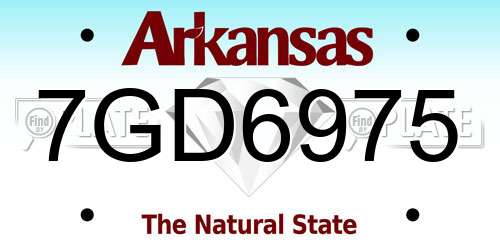 7GD6975 Arkansas License Plate