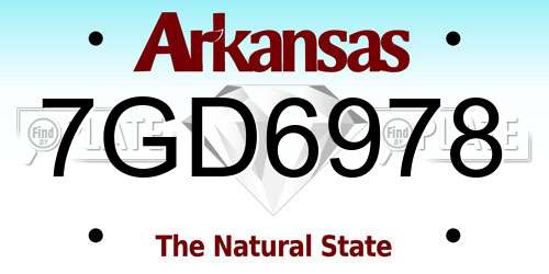7GD6978 Arkansas License Plate
