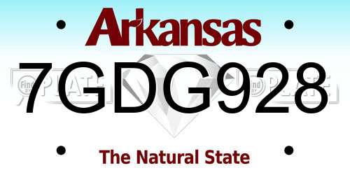 7GDG928 Arkansas License Plate