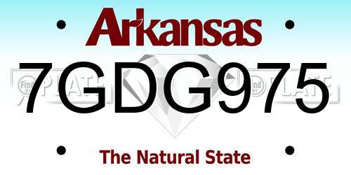 7GDG975 Arkansas License Plate