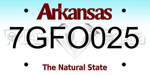 7GFO025 Arkansas License Plate