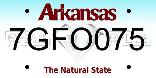 7GFO075 Arkansas License Plate