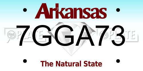 7GGA73 Arkansas License Plate