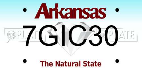 7GIC30 Arkansas License Plate