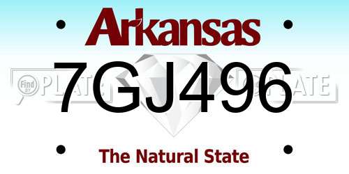 7GJ496 Arkansas License Plate