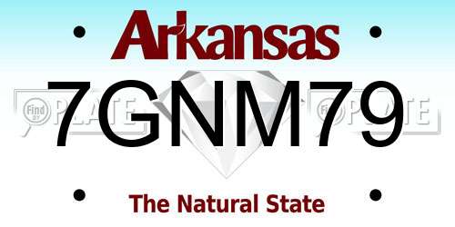 7GNM79 Arkansas License Plate