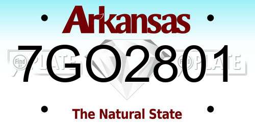 7GO2801 Arkansas License Plate