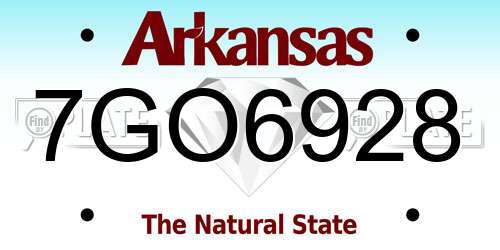 7GO6928 Arkansas License Plate