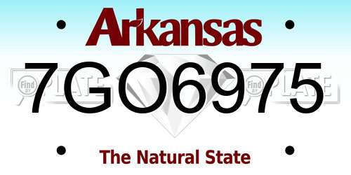 7GO6975 Arkansas License Plate