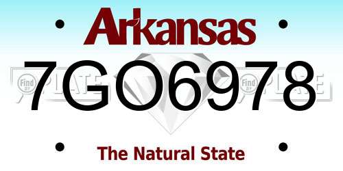 7GO6978 Arkansas License Plate