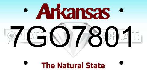 7GO7801 Arkansas License Plate
