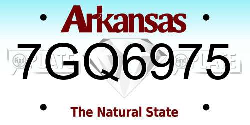 7GQ6975 Arkansas License Plate