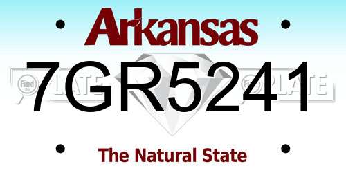 7GR5241 Arkansas License Plate