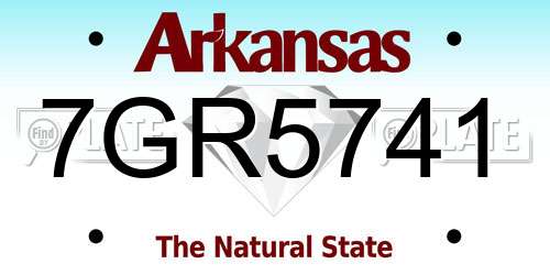 7GR5741 Arkansas License Plate