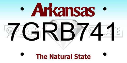 7GRB741 Arkansas License Plate