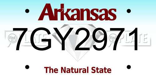 7GY2971 Arkansas License Plate