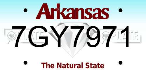 7GY7971 Arkansas License Plate