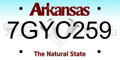 7GYC259 Arkansas License Plate