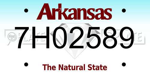 7H02589 Arkansas License Plate