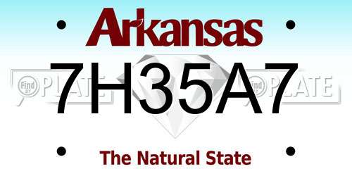 7H35A7 Arkansas License Plate