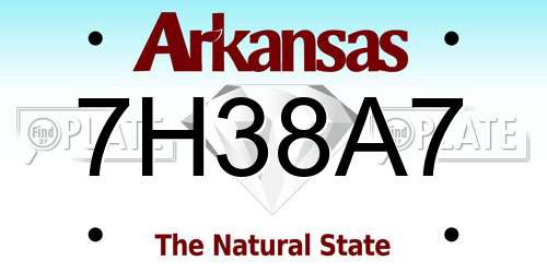 7H38A7 Arkansas License Plate