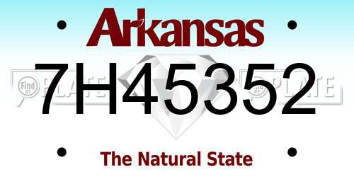7H45352 Arkansas License Plate