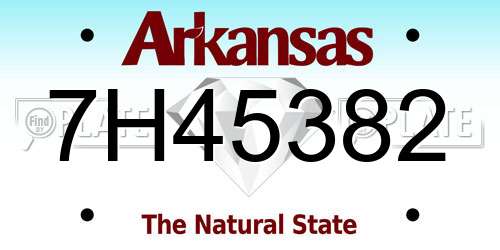 7H45382 Arkansas License Plate