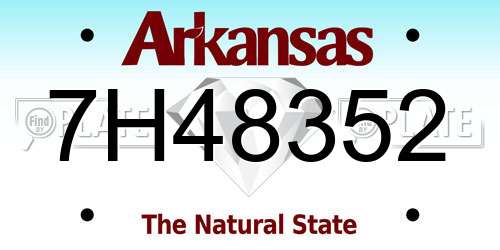 7H48352 Arkansas License Plate