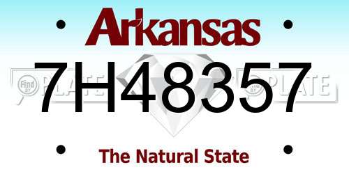 7H48357 Arkansas License Plate