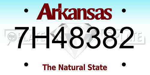 7H48382 Arkansas License Plate