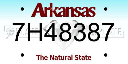 7H48387 Arkansas License Plate