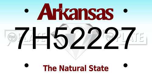 7H52227 Arkansas License Plate